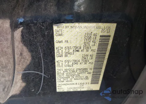 2013 Nissan Xterra S from USA, damaged, VIN 5N1AN0NU4DN816635